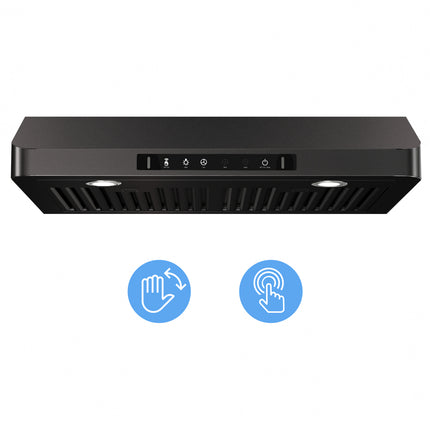 900 CFM Ducted Under Cabinet Range Hood in Black Stainless Steel with 2 -Way Venting and LED