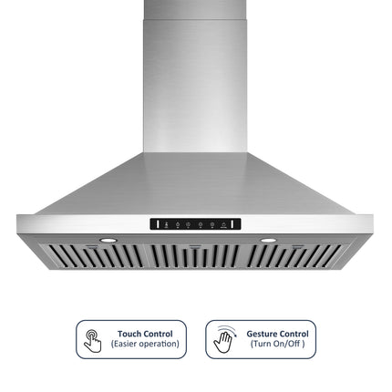 900CFM Ducted Wall Mount with LED Light Range Hood in Stainless Steel