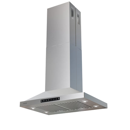 500CFM Convertible Island Range Hood in Stainless Steel with Gesture control and 4 LED Lights