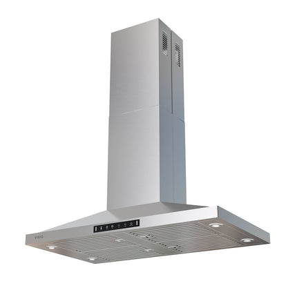 500CFM Convertible Island Range Hood in Stainless Steel with Gesture control and 4 LED Lights