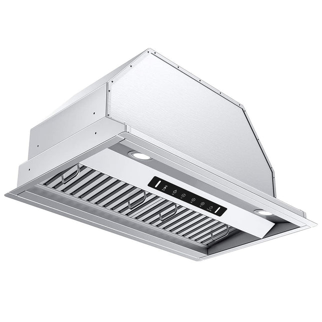 900 CFM Convertible Insert Range Hood Stainless Steel with Baffle Filters, LED and Gesture Control