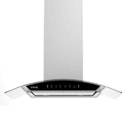 900 CFM Ducted Island Mount Range Hood in Stainless Steel with LED Light and Glass Panel