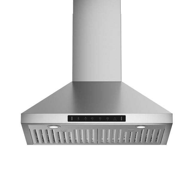 900 CFM Convertible Wall Mount Range Hood in Stainless Steel with Charcoal Filters, Gesture/Touch, LED Lights