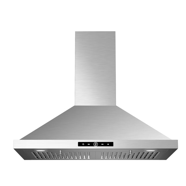 500 CFM Convertible Wall Mount Range Hood in Stainless Steel with LED Lighting, Dishable filter and Touch Control