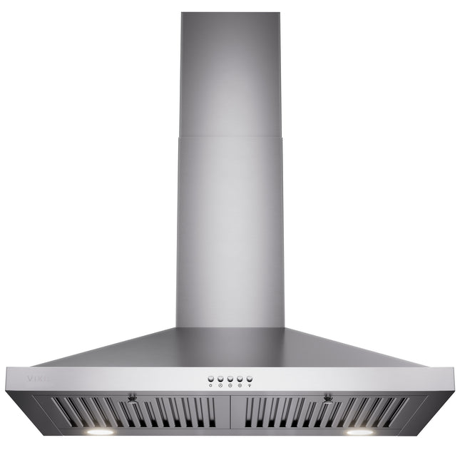 30 in. 380 CFM Convertible Kitchen Wall Mount Range Hood in Stainless Steel with Push Control, LEDs and Carbon Filters