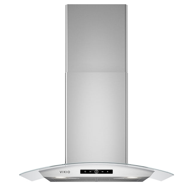 30 in. 400 CFM Ductless Convertible Wall Mount Range Hood in Stainless Steel and Glass