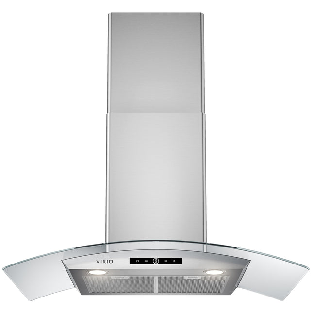 36 in. 400 CFM Ductless Convertible Wall Mount Range Hood in Stainless Steel and Glass