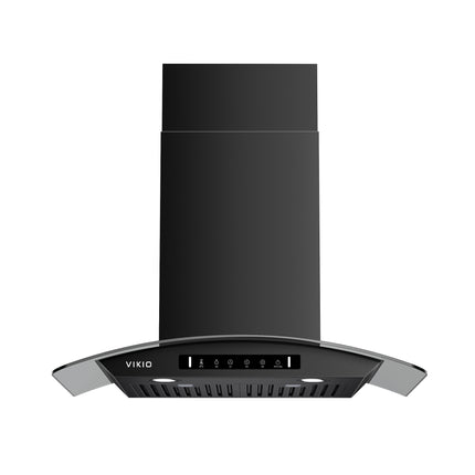 30in. Wall Mount Range Hood Tempered Glass 900 CFM in Stainless Steel with LED Light and Remote Control
