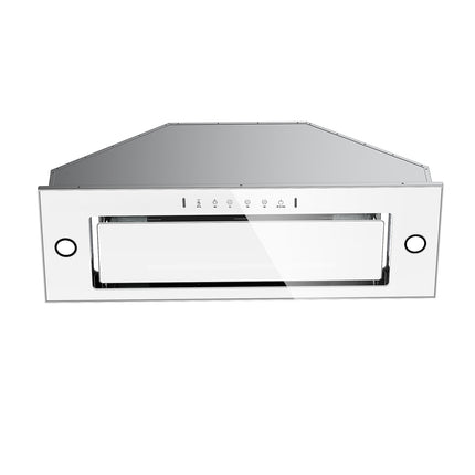 900 CFM Convertible Insert Range Hood in Stainless Steel and White Glass with LED Lights